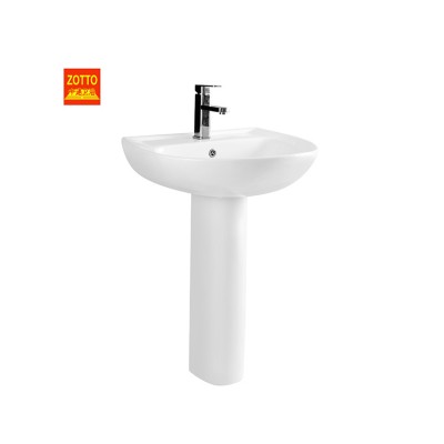 Factory production single hole oval decor sanitary ware pedestal basin ceramic sink with low price