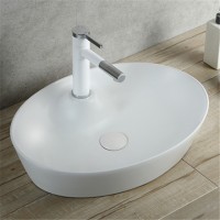 Europe modern oval shape ceramic bowl basin for hand washing in restaurant