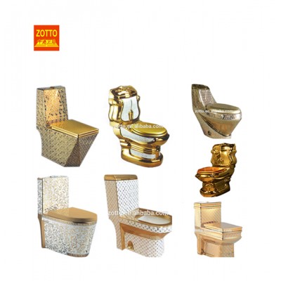 Royal Style Custom Luxury Golden Bathroom Closestool Wc 1 Piece Toilet with High Quality