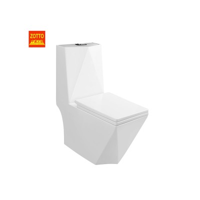 Direct selling diamond shape p-trap/s-trap ceramic sanitary ware modern one piece ceramic toilet in cheap price